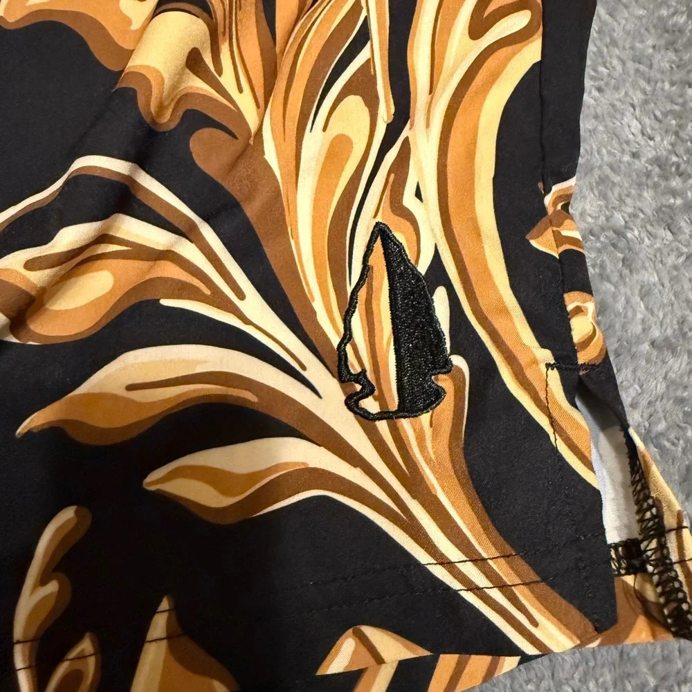 TacHuntFish THF 4XL Black‎ Gold Fleur de Lis Saints Athletic Gym Workout Shorts